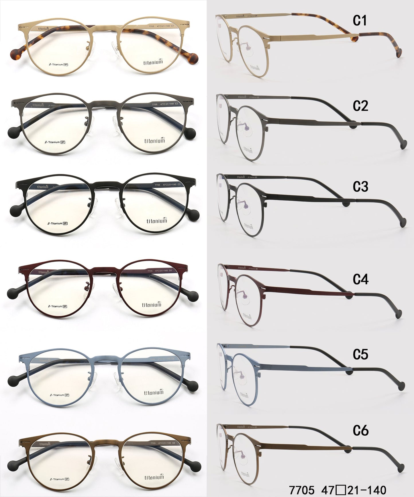 Astor | Round Pure Titanium Eyeglasses | Classic Full Rim Lightweight Glasses for Men & Women