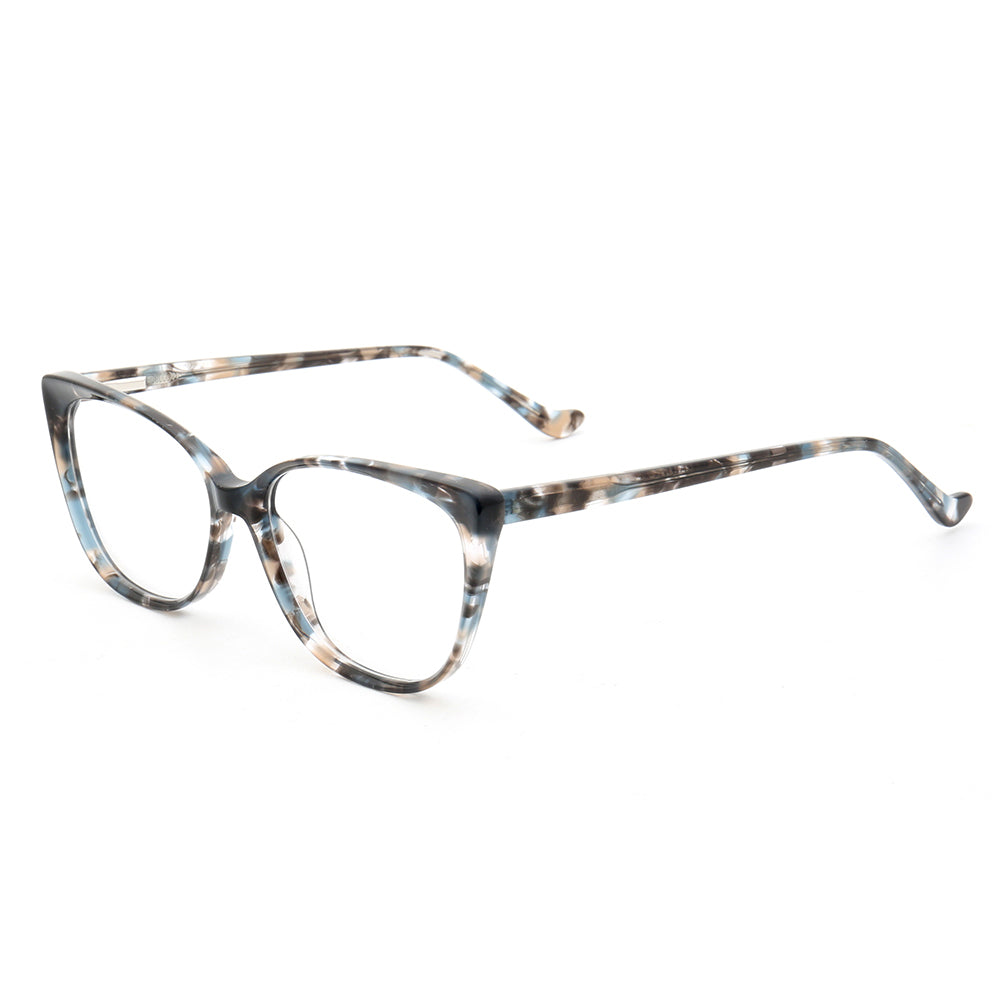 Amelia | Patterned Cat Eye Glasses For Women | Colorful Acetate Eyeglasses w/ Tortoise Shell Design