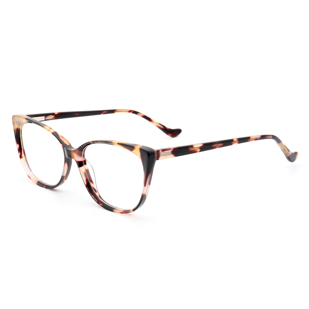 Amelia | Patterned Cat Eye Glasses For Women | Colorful Acetate Eyeglasses w/ Tortoise Shell Design