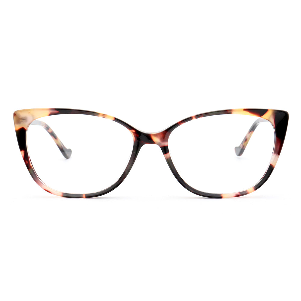 Amelia | Patterned Cat Eye Glasses For Women | Colorful Acetate Eyeglasses w/ Tortoise Shell Design