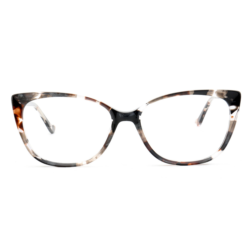 Amelia | Patterned Cat Eye Glasses For Women | Colorful Acetate Eyeglasses w/ Tortoise Shell Design