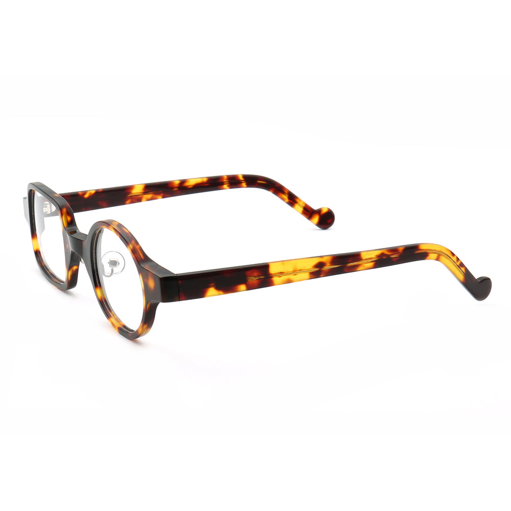 Distinct | Retro Mismatch Eyeglasses For Men & Women | Funky Round Square Frame w/ Tortoise Shell Finish