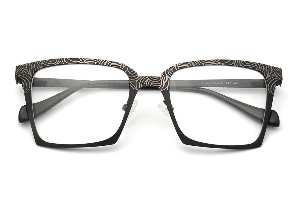 Aspen | Modern Square Stainless Steel Eyeglass Frames | Full Rim Durable Design