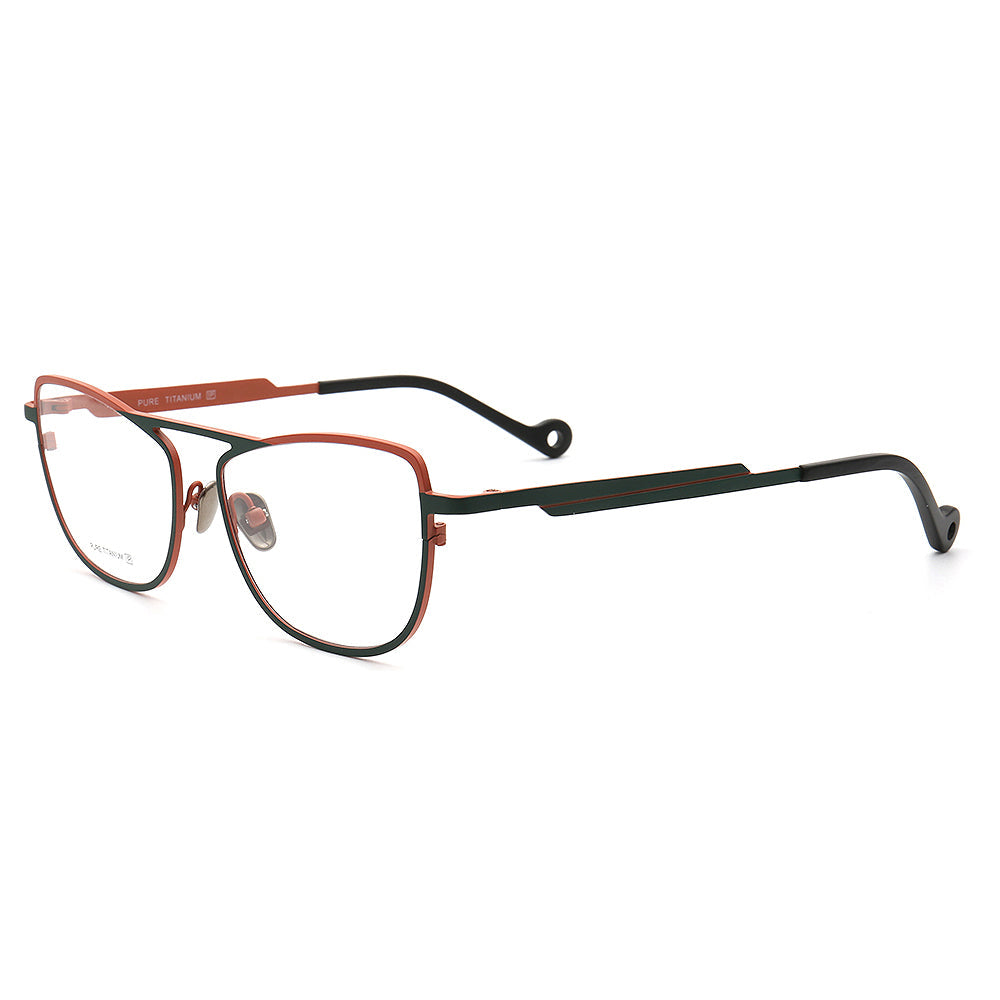 Tristan | Flat Top Multicolor Glasses w/ Titanium Frame | Modern Style For Women & Men