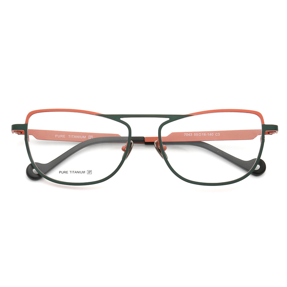Tristan | Flat Top Multicolor Glasses w/ Titanium Frame | Modern Style For Women & Men