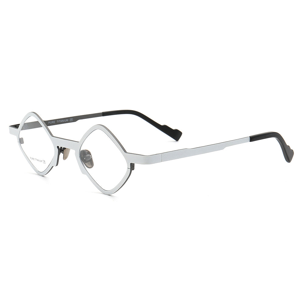 Marshall | Geometric Pure Titanium Eyeglass Frames | Lightweight Retro Nerd Glasses