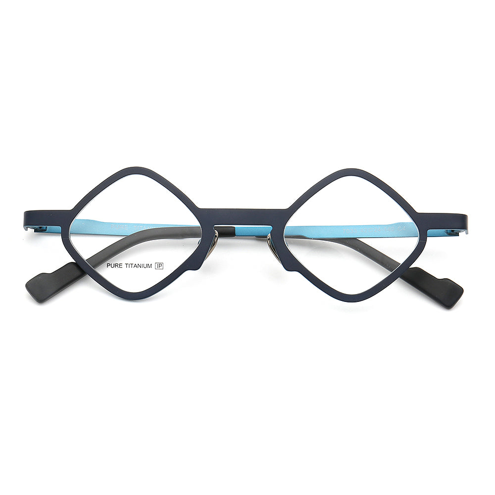 Marshall | Geometric Pure Titanium Eyeglass Frames | Lightweight Retro Nerd Glasses