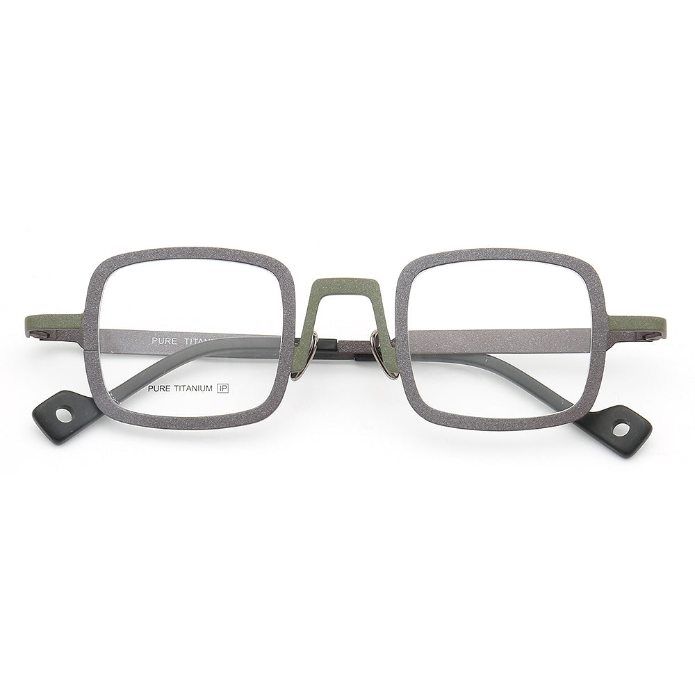 Rueben | Funky Square Full Rim Titanium Glasses Frames | Modern Two Toned Lightweight Eyeglasses Online