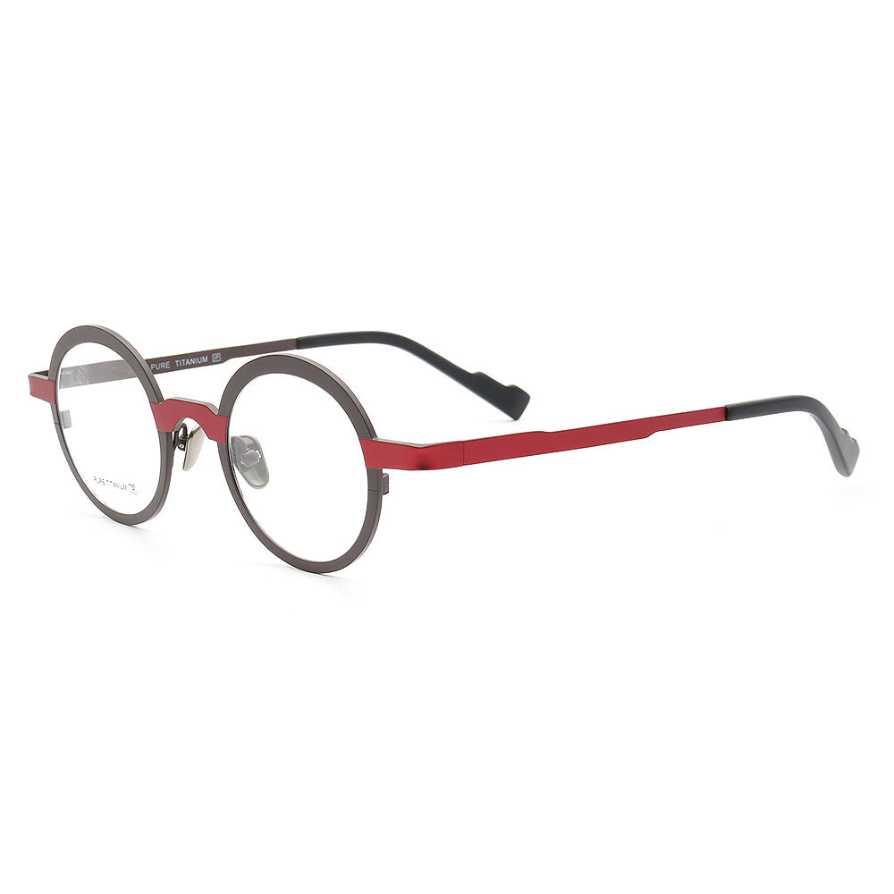 Clement | Two Tone Round Titanium Mens & Womens Eyeglass Frames | Stylish Nerd Glasses Online