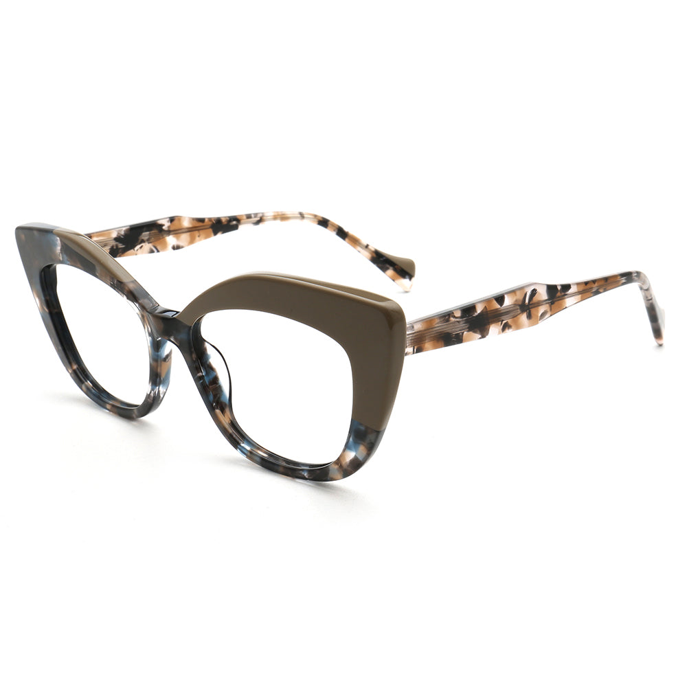 Camila | Fashionable Cat Eye Optical Eyeglasses for Women | Two Tone Floral Tortoise Glasses Frames