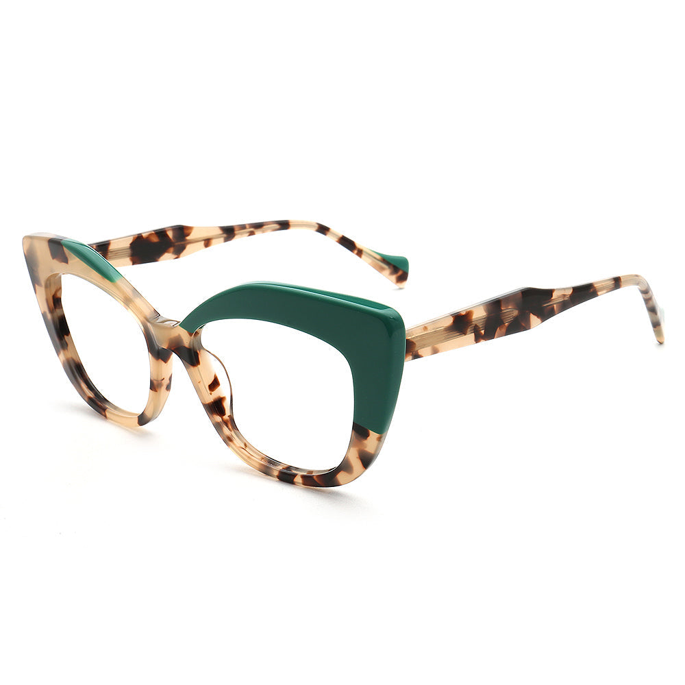Camila | Fashionable Cat Eye Optical Eyeglasses for Women | Two Tone Floral Tortoise Glasses Frames