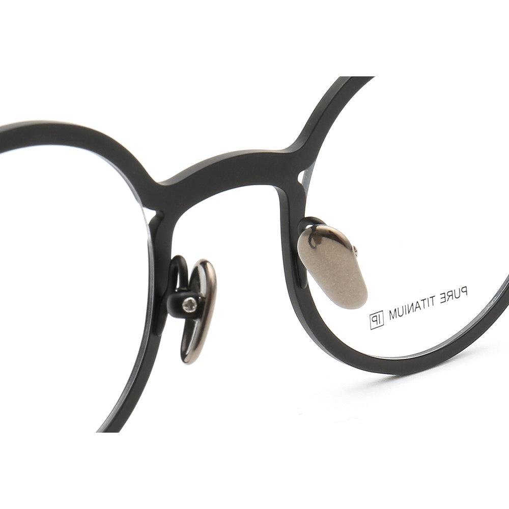 Brunswick | Round Pink Women Titanium Eyeglasses | Retro Striped Green Men Glasses Frames