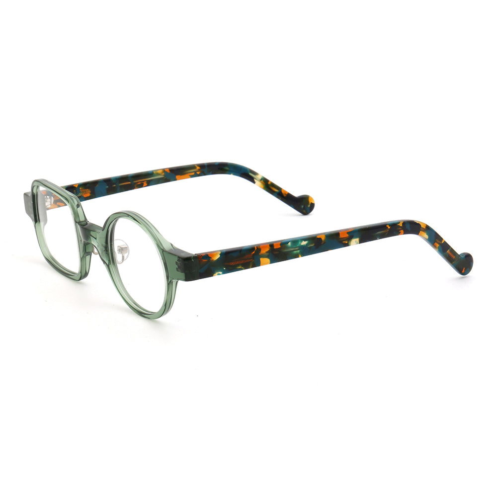 Distinct | Retro Mismatch Eyeglasses For Men & Women | Funky Round Square Frame w/ Tortoise Shell Finish