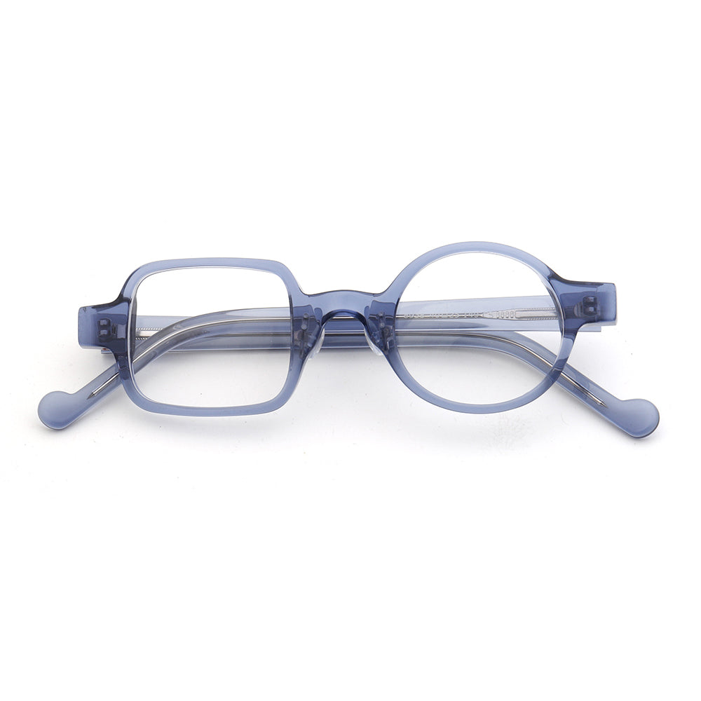 Distinct | Retro Mismatch Eyeglasses For Men & Women | Funky Round Square Frame w/ Tortoise Shell Finish