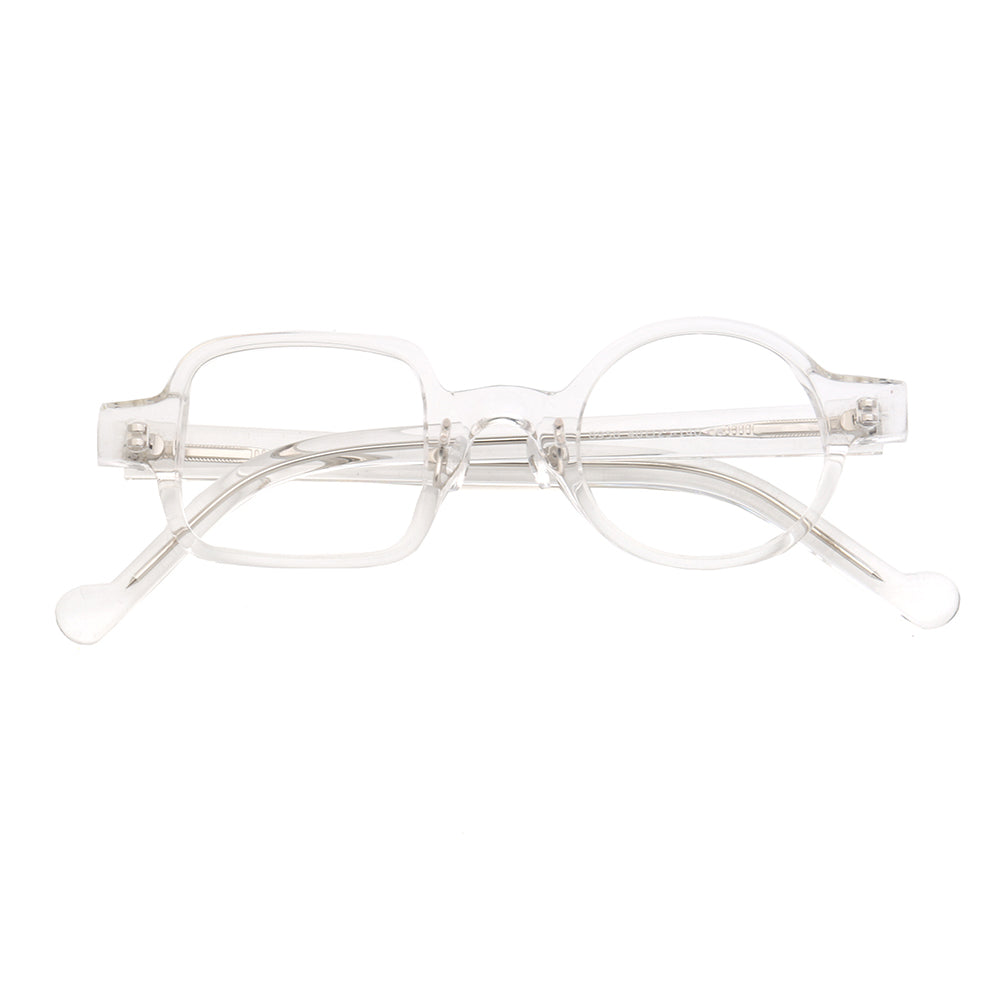 Distinct | Retro Mismatch Eyeglasses For Men & Women | Funky Round Square Frame w/ Tortoise Shell Finish