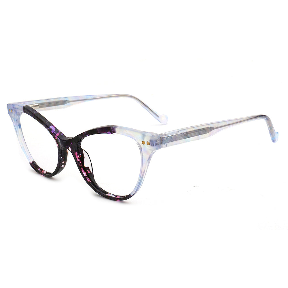 Alora | Trendy Womens Cat Eye Tortoise Shell Glasses Frames | Floral Female Retro Optical Eyeglasses