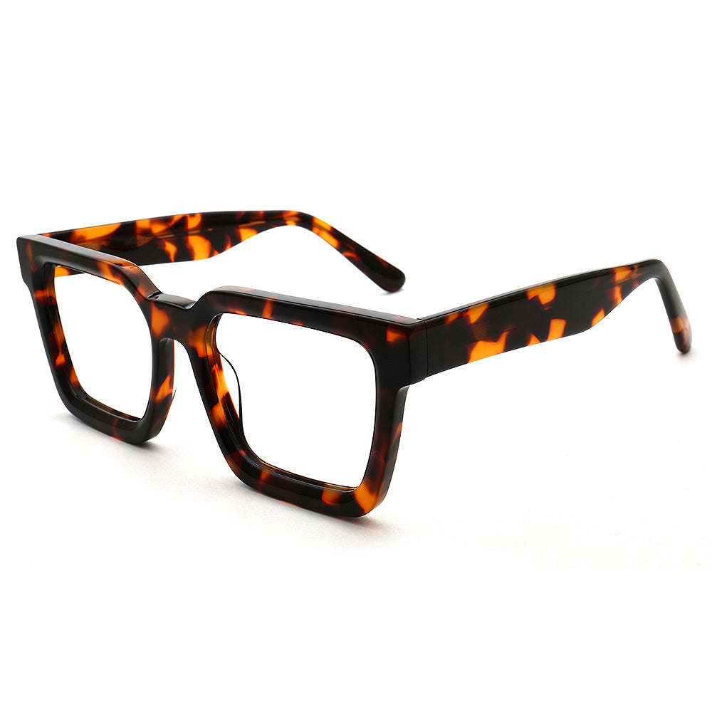 Charlie | 80s Classic Mens Square Glasses Frames | Oversize Womens Bulky Trendy Eyeglasses