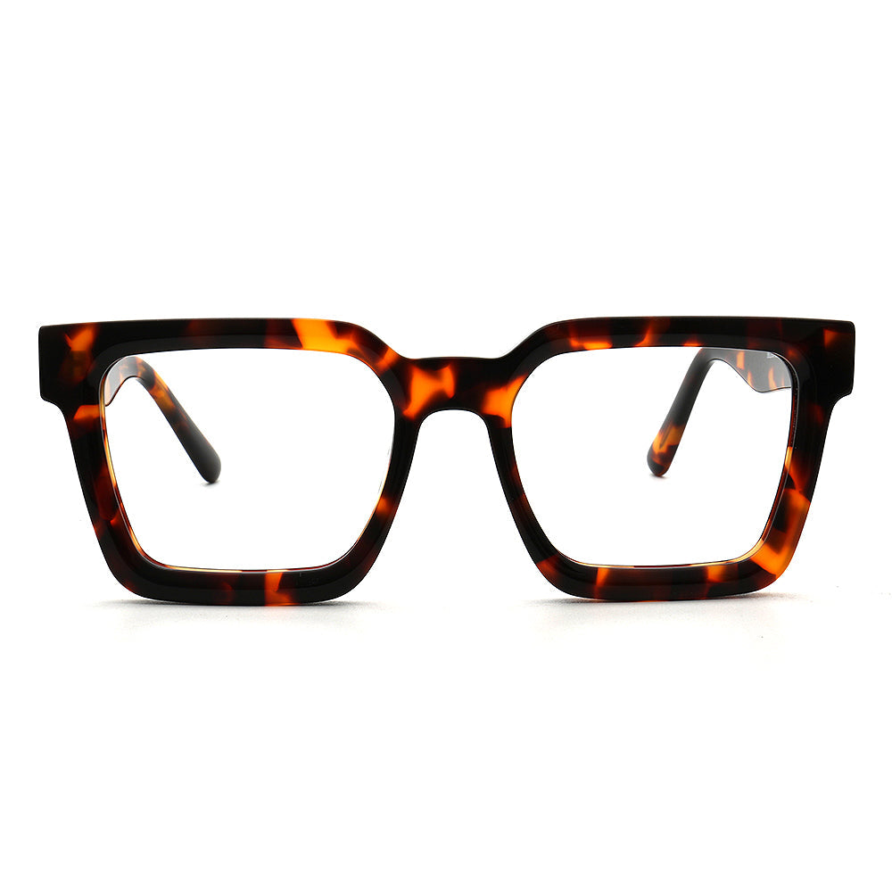 Charlie | 80s Classic Mens Square Glasses Frames | Oversize Womens Bulky Trendy Eyeglasses
