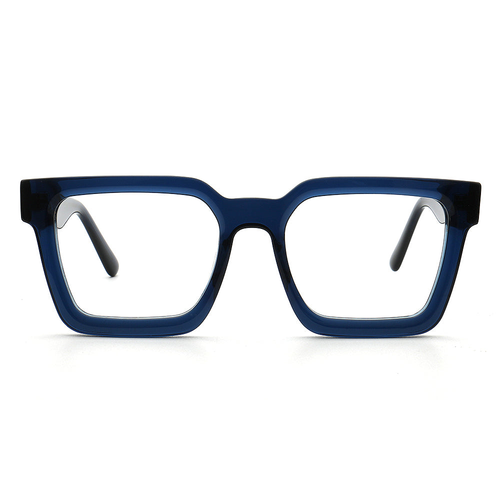 Charlie | 80s Classic Mens Square Glasses Frames | Oversize Womens Bulky Trendy Eyeglasses