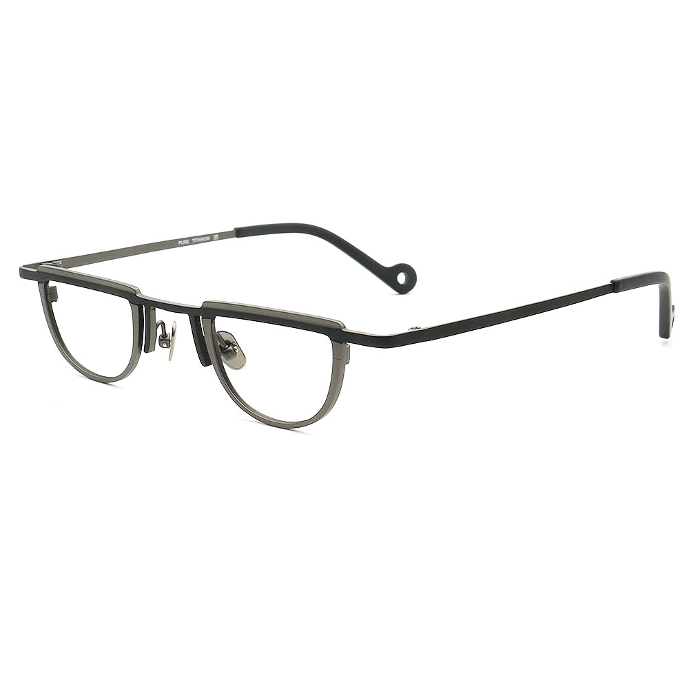 Sammy | Geometric Vintage Men Titanium Eyeglasses Two Tone | Stylish Women Small Retro Glasses Frames