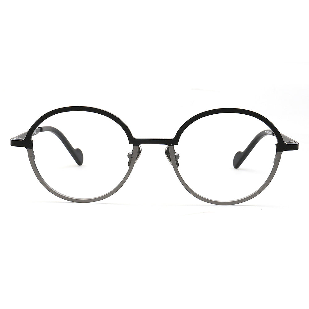 Rowan | Stylish Round Red Women Titanium Eyeglasses | Retro Two Tone Green Men Glasses Frames