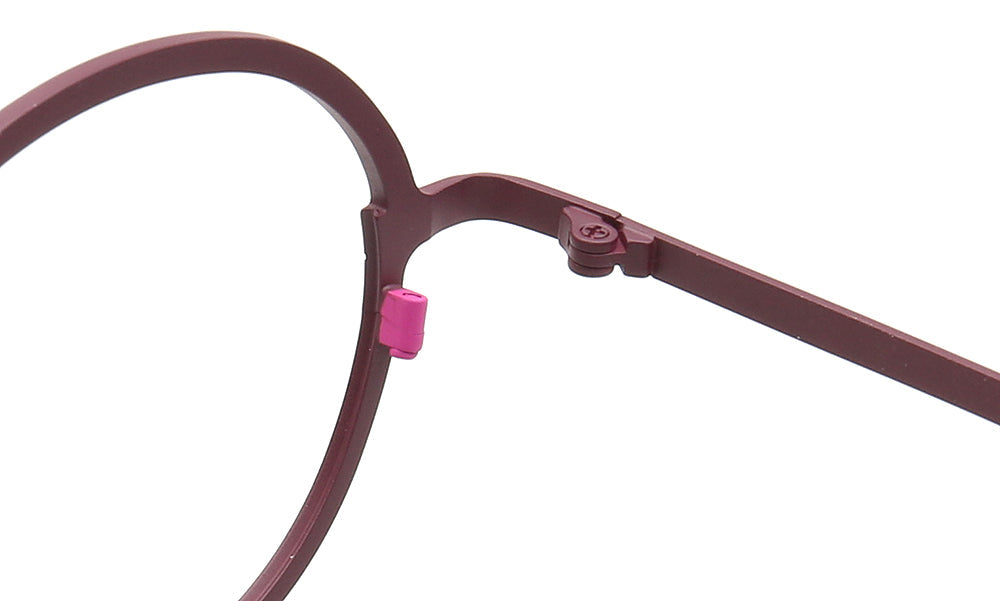 Rowan | Stylish Round Red Women Titanium Eyeglasses | Retro Two Tone Green Men Glasses Frames