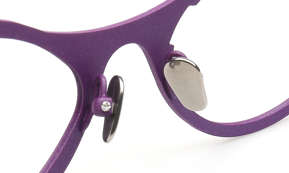 Tracy | Sleek Pure Titanium Cat Eye Glasses For Women | Two Tone Trendy Purple Red Eyeglasses