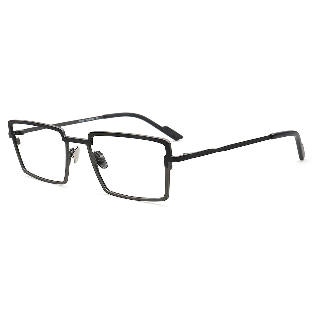 Charles | Classic Mens Rectangle Full Rim Eyeglasses | Modern Two Tone Business Glasses Frames for Men