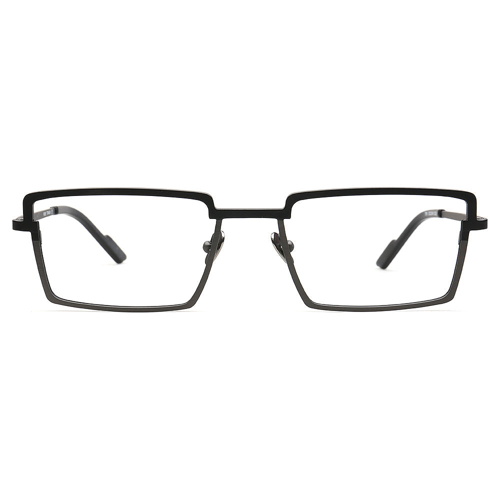 Charles | Classic Mens Rectangle Full Rim Eyeglasses | Modern Two Tone Business Glasses Frames for Men