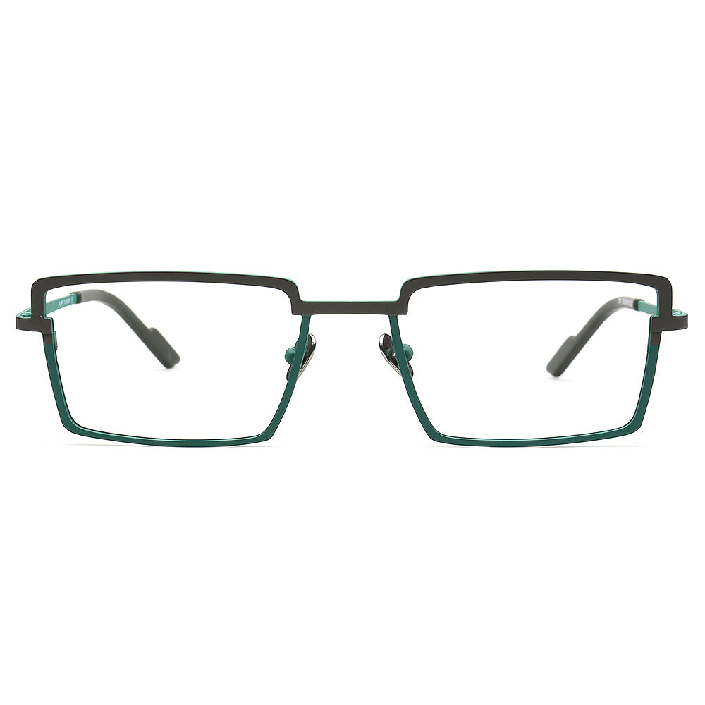 Charles | Classic Mens Rectangle Full Rim Eyeglasses | Modern Two Tone Business Glasses Frames for Men