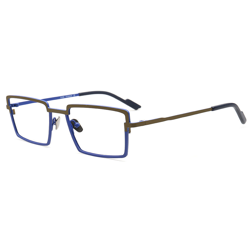 Charles | Classic Mens Rectangle Full Rim Eyeglasses | Modern Two Tone Business Glasses Frames for Men