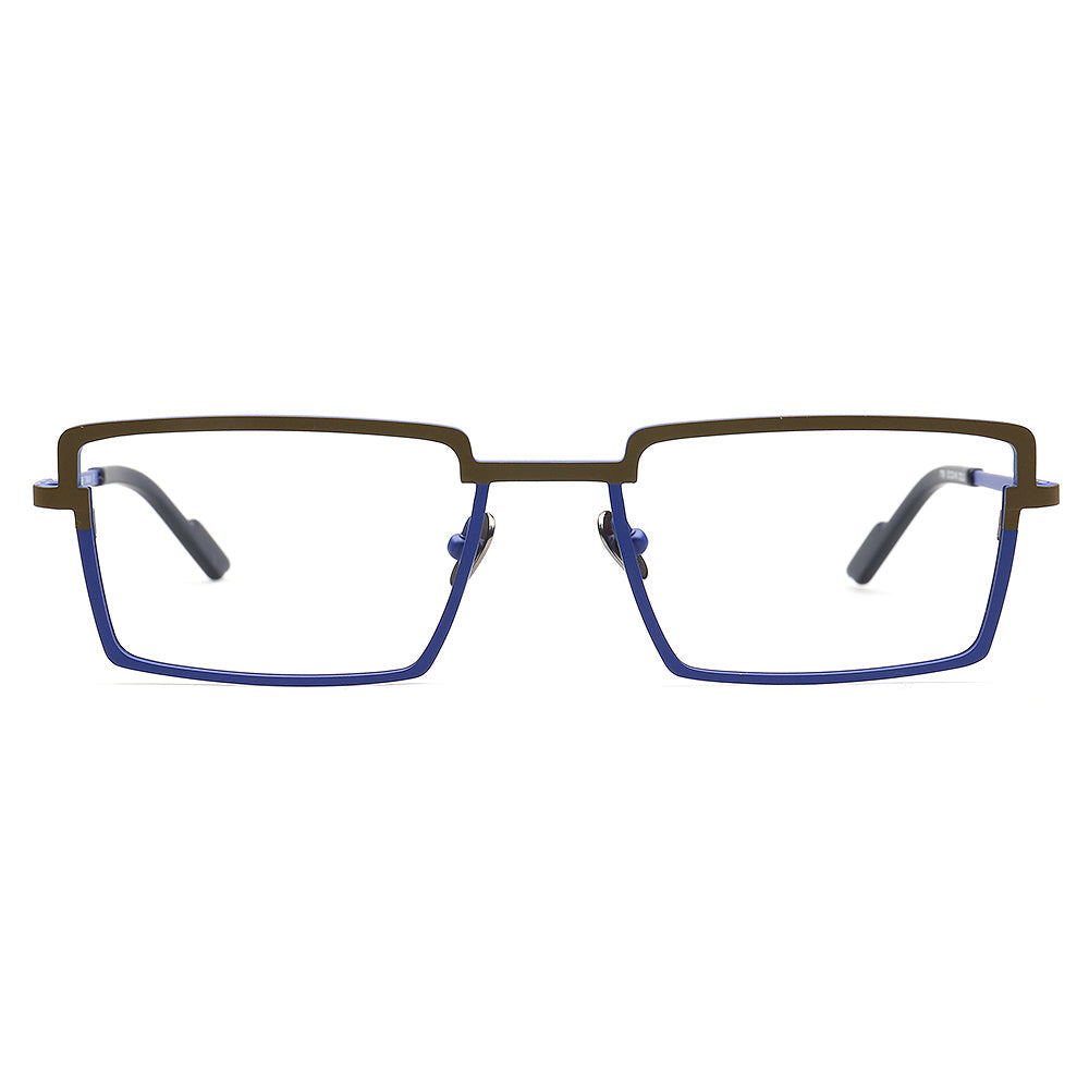 Charles | Classic Mens Rectangle Full Rim Eyeglasses | Modern Two Tone Business Glasses Frames for Men