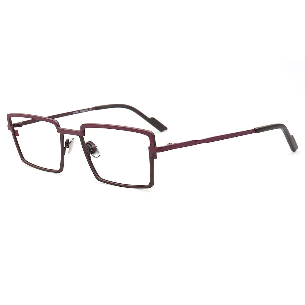 Charles | Classic Mens Rectangle Full Rim Eyeglasses | Modern Two Tone Business Glasses Frames for Men