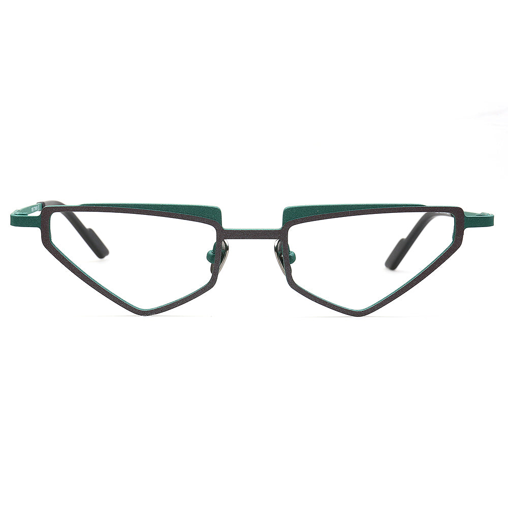 Alex | Funky Triangular Titanium Cat Eye Eyeglasses For Women | Vintage Geometric Hipster Men Glasses Frames