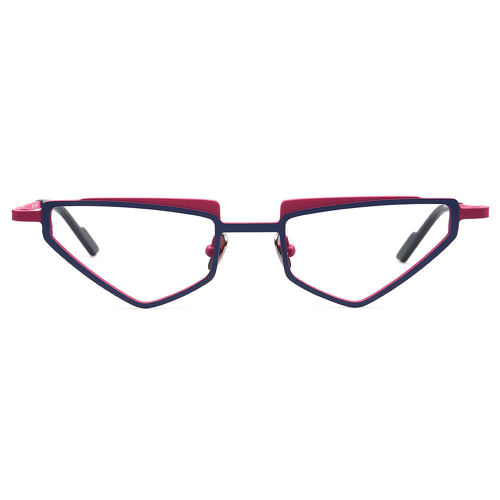 Alex | Funky Triangular Titanium Cat Eye Eyeglasses For Women | Vintage Geometric Hipster Men Glasses Frames