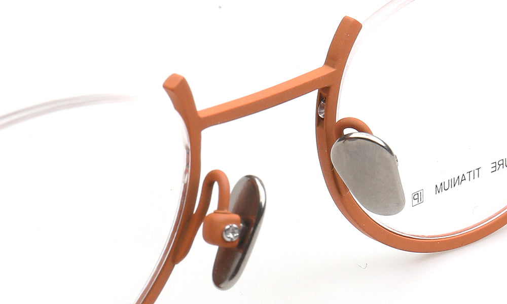 Brea | Trendy Half Rim Womens Titanium Eyewear | Geometric Semi Rimless Cat Eye Glasses Frames