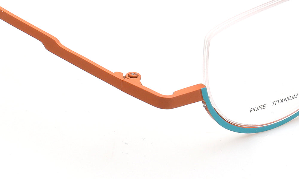 Brea | Trendy Half Rim Womens Titanium Eyewear | Geometric Semi Rimless Cat Eye Glasses Frames