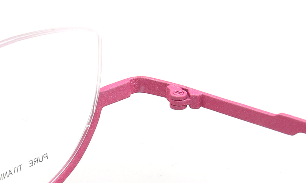 Brea | Trendy Half Rim Womens Titanium Eyewear | Geometric Semi Rimless Cat Eye Glasses Frames