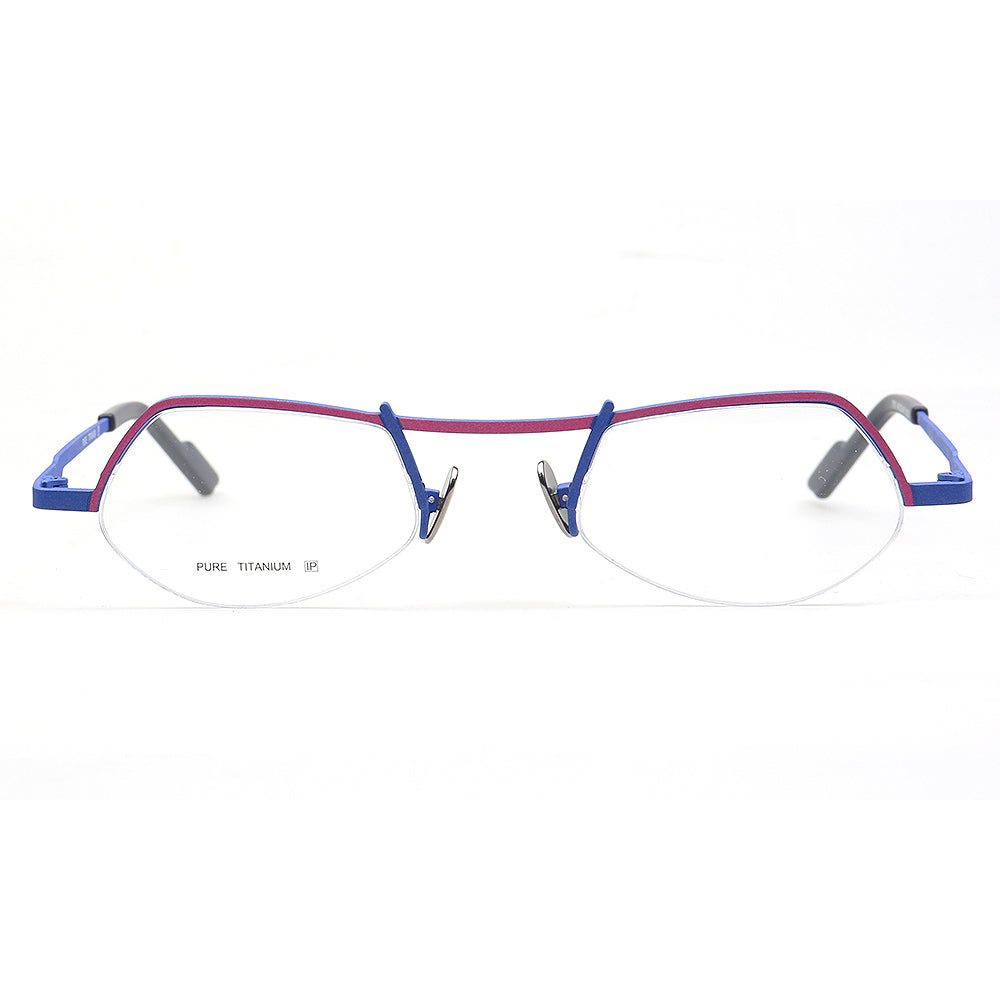 Ashley | Stylish Half Rim Womens Titanium Eyeglasses | Vintage Geometric Semi Rimless Glasses Frames