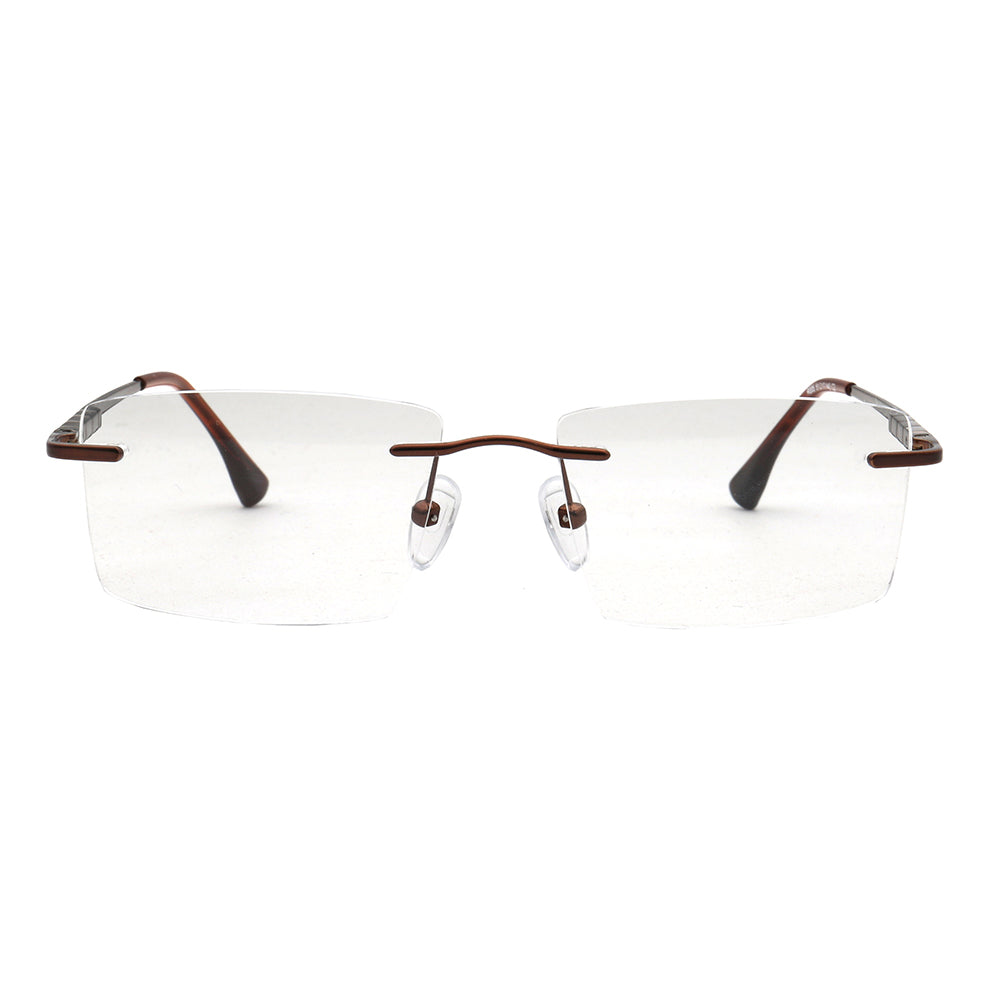 Duncan | Gold Square Business Eyeglasses For Men | Rectangle Metal Rimless Glasses Frame Online