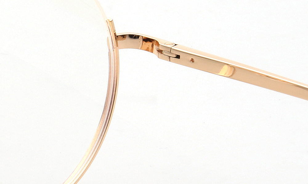 Carine | Stylish Women Oversize Metal Eyewear Rainbow | Fashionable Half Rim Round Glasses Frames Semi Rimless