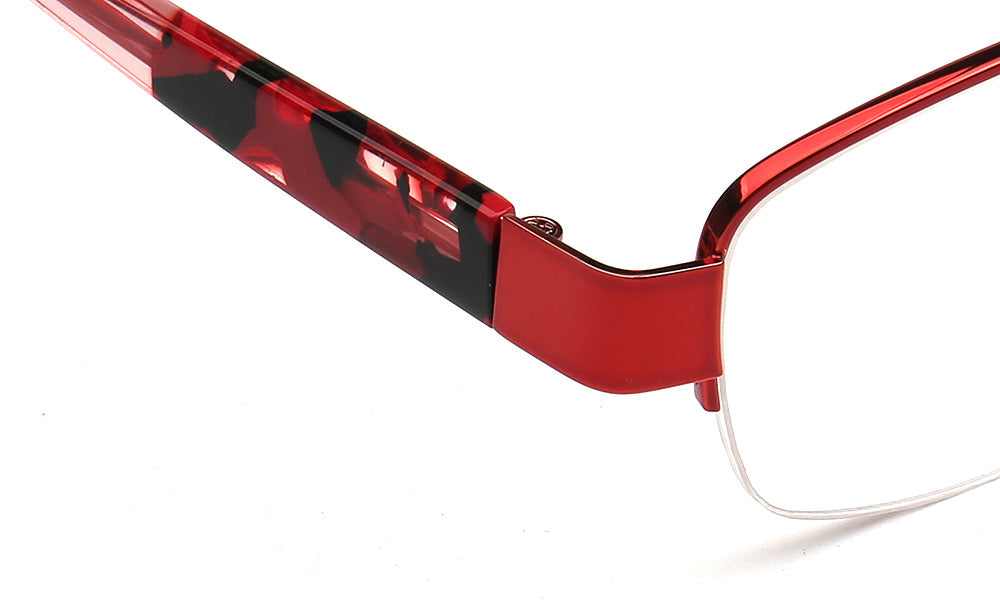 Emma | Classic Women Semi Rimless Eyeglass Frames | Half Rim Rectangle Metal Female Eyewear