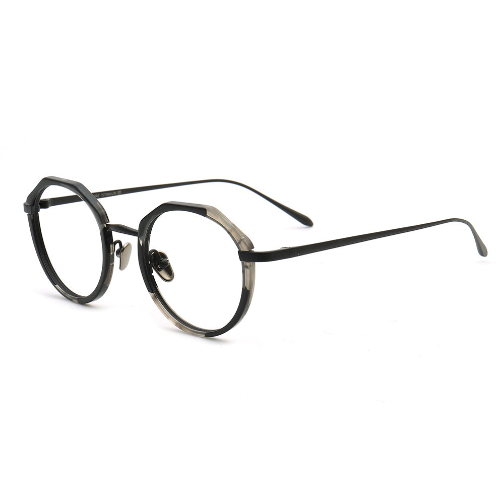 Layken | Stylish Round Floral Titanium Eyeglasses