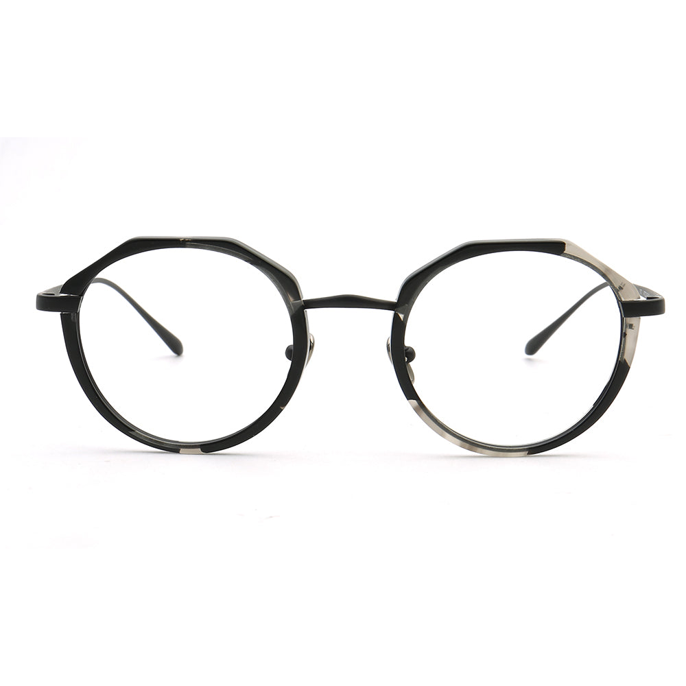 Layken | Stylish Round Floral Titanium Eyeglasses