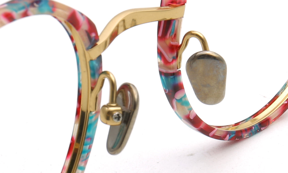 Layken | Stylish Round Floral Titanium Eyeglasses