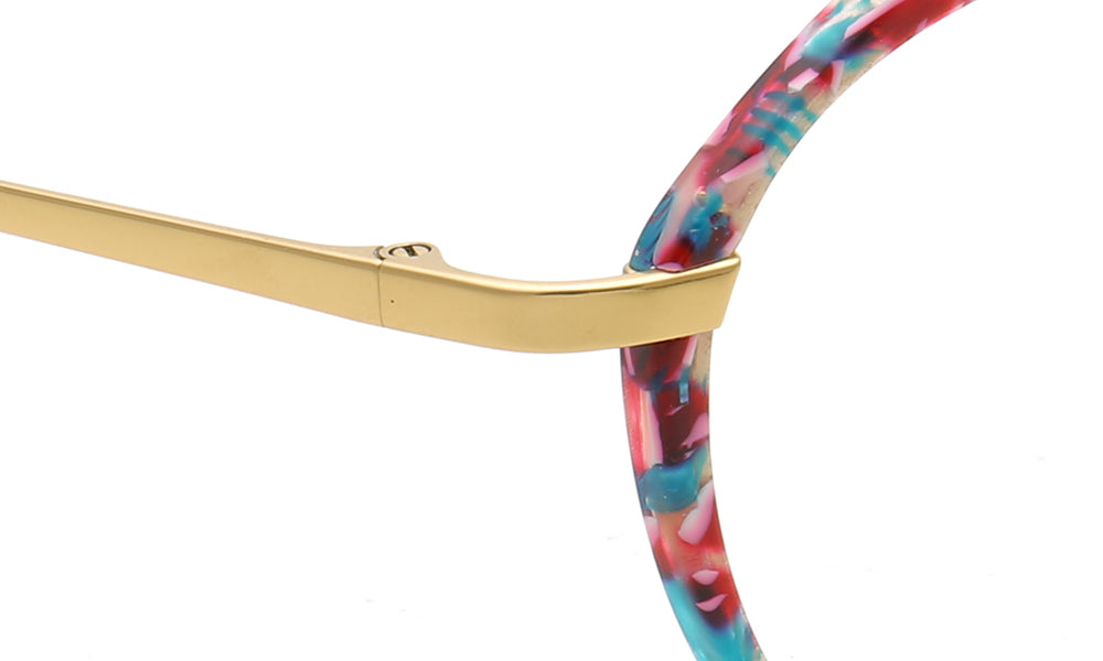 Layken | Stylish Round Floral Titanium Eyeglasses