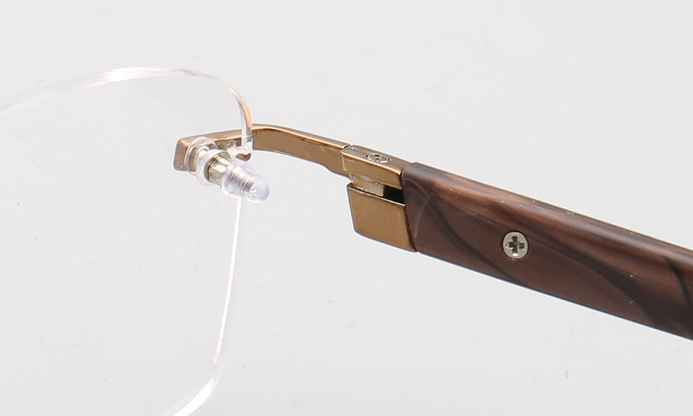Cyrus | Rimless Tortoise Shell Glasses w/ Square Frame | Rectangular Modern Business Eyewear