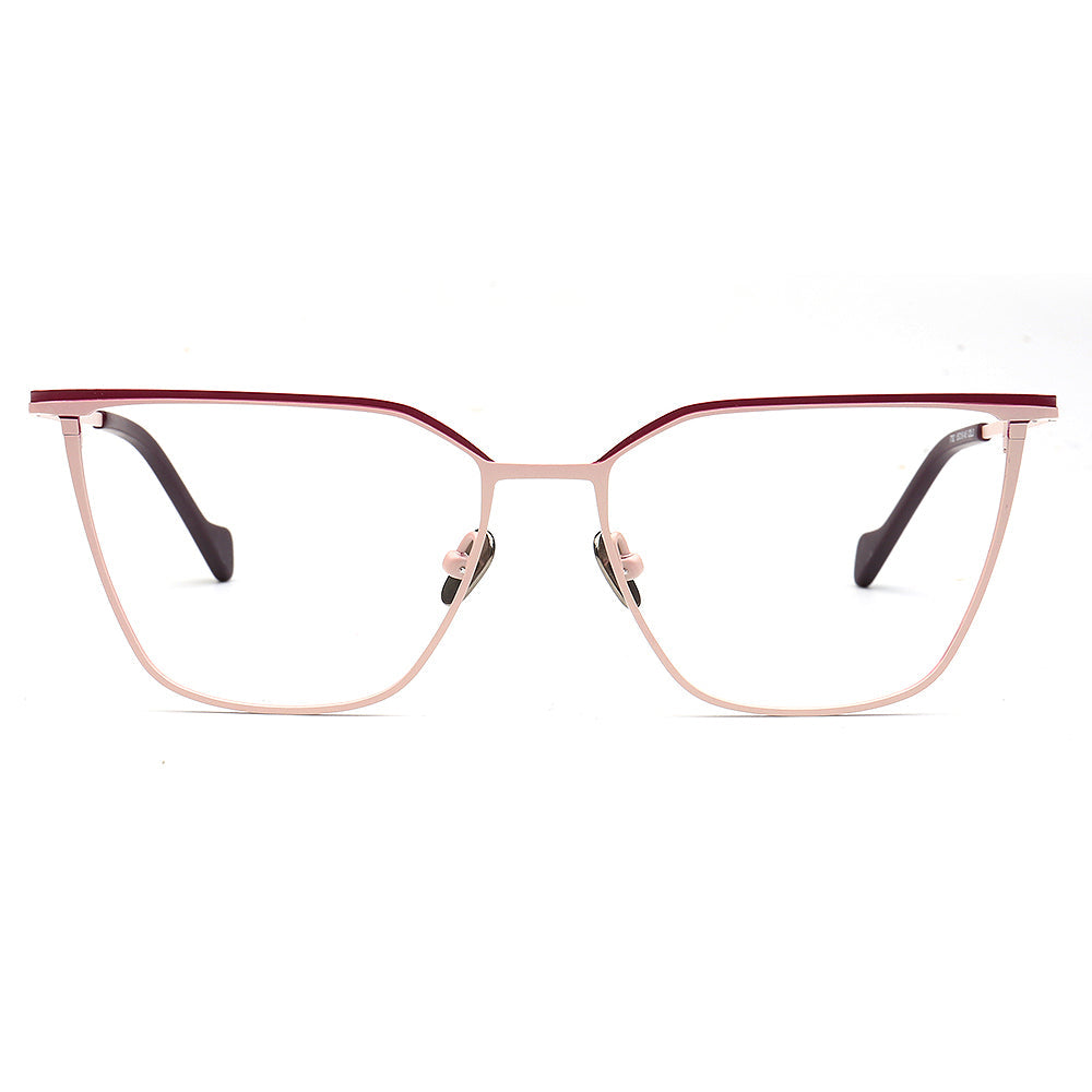 Zoey | Modern Titanium Cat Eye Glasses Frames For Women | Two Toned Female Oversize Eyewear