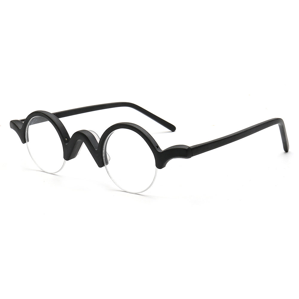 Beck | Vintage Mens Round Eyeglass Frames | Nerd Womens Eyewear Half Rim Retro Spectalces