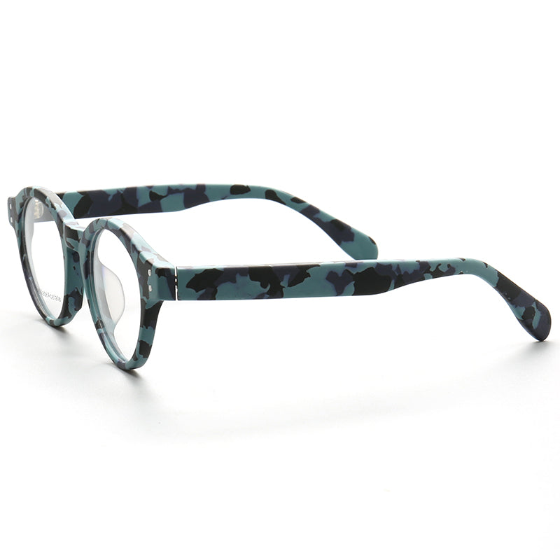 Benedict | Fashionable Camo Eyeglasses Frames For Men | Modern Women Round Spectacles Camouflage